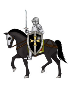 馬に乗る騎士のイラスト